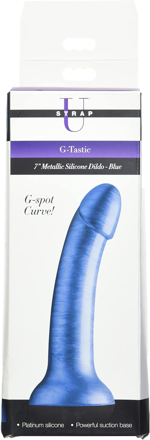 XR Brands Strap U G-Tastic Metallic Silicone Dildo 7in - Pick Your Color