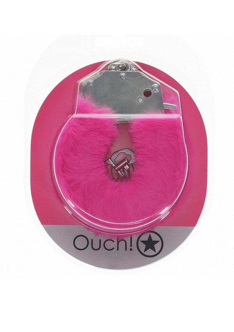 Ouch! Heavy-Duty Fluffy Furry Handcuffs - Pink