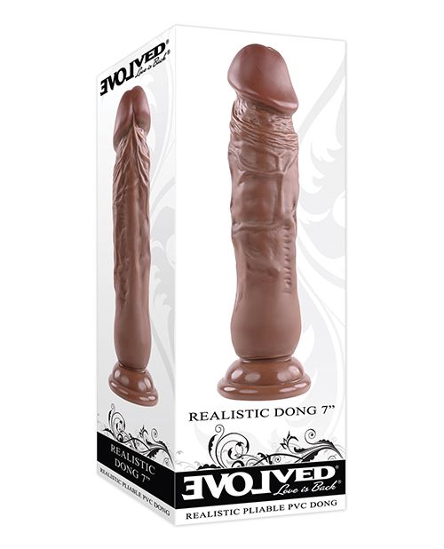Evolved 7" Dual Density Realistic Dong - Chocolate