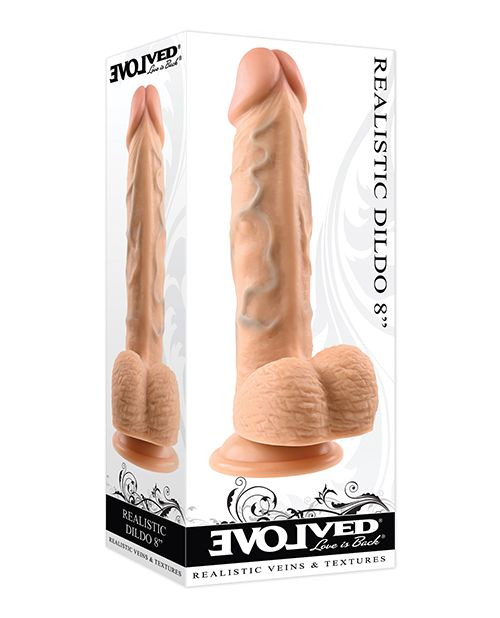 Evolved 8" Dual Density Realistic Dildo w/Balls - Vanilla
