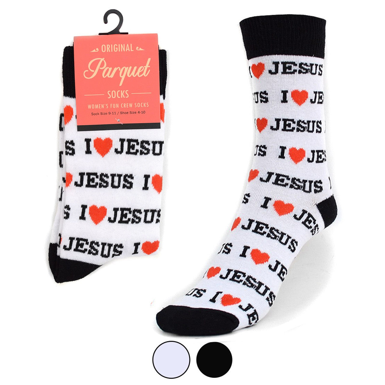 Parquet Women's "I Love Jesus" Novelty Socks - Pick Your Color