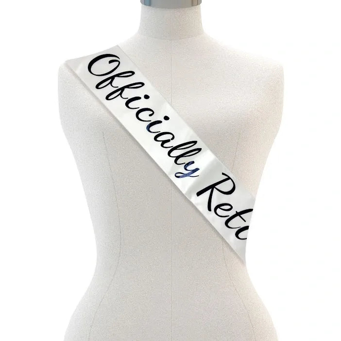 Officially Retired Sash - White