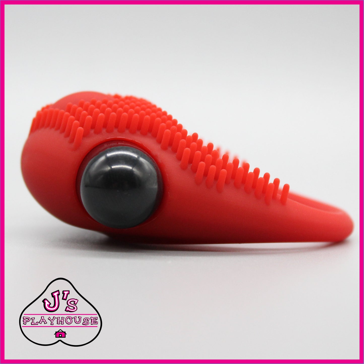 J's Playhouse® Playhouse Rings - All The Nubs Silicone Vibrating Ring - Red
