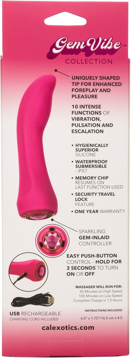 CalExotics Gem Vibe Collection Glider Rechargeable Silicone G-Spot Vibrator