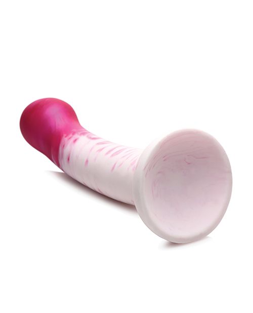XR Brands Strap U G-Swirl Silicone Dildo - Pink/White
