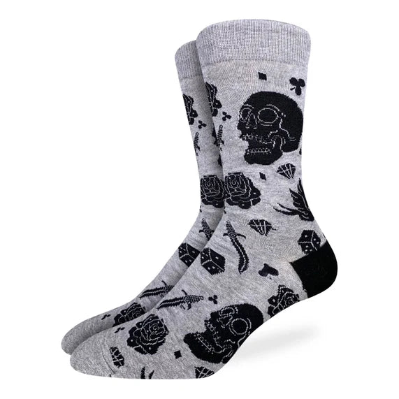 Good Luck Sock Men's Crew Socks - Skulls