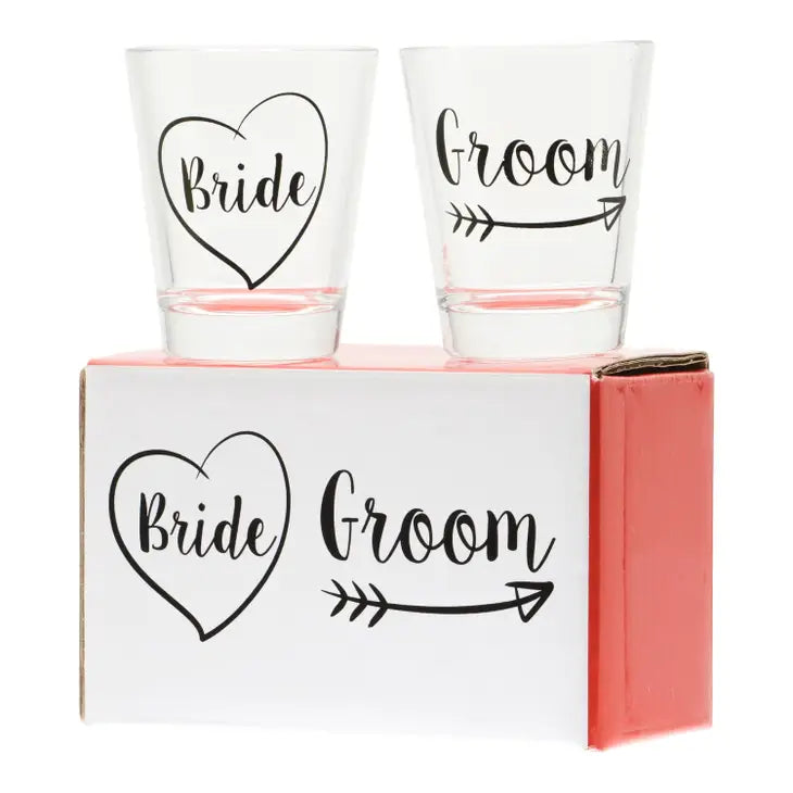 Bride & Groom Shot Glasses (Set of 2)