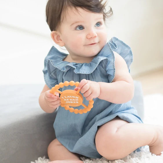 Bella Tunno I Laugh At Dad Jokes Silicone Happy Teether