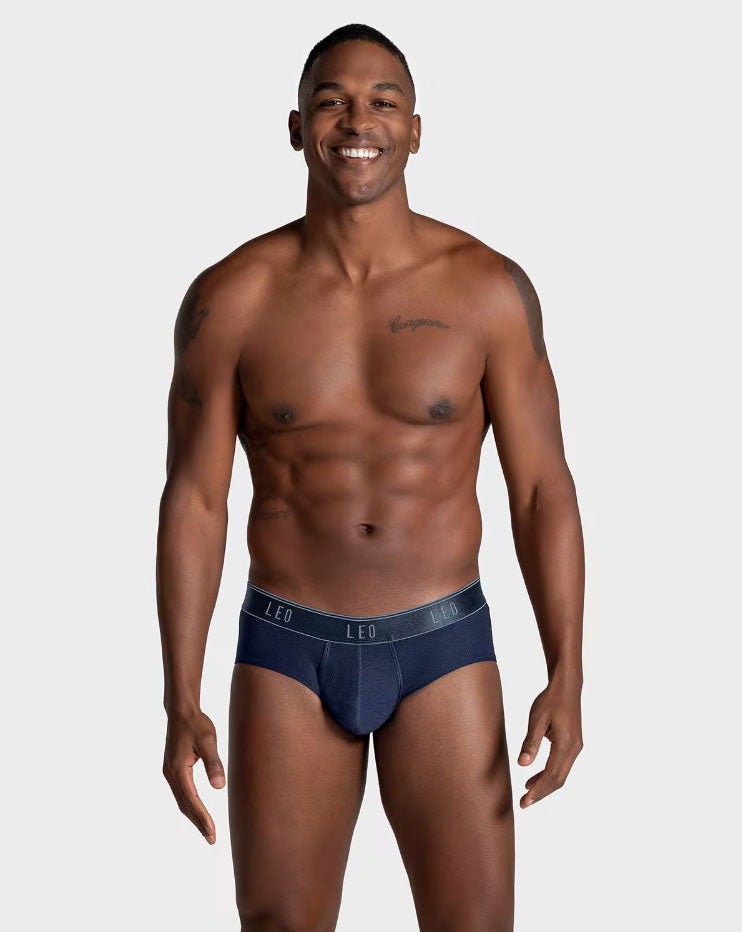 Leonisa Leo Ultra-Light Brief with Ergonomic Pouch - Dark Blue