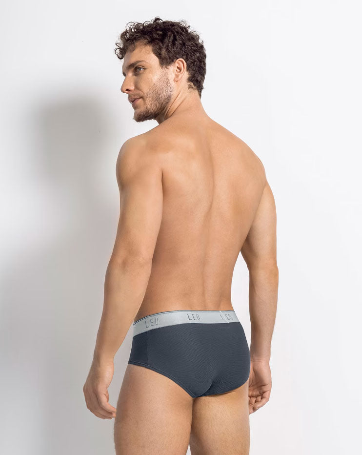 Leonisa Leo Ultra-Light Brief with Ergonomic Pouch - Dark Grey