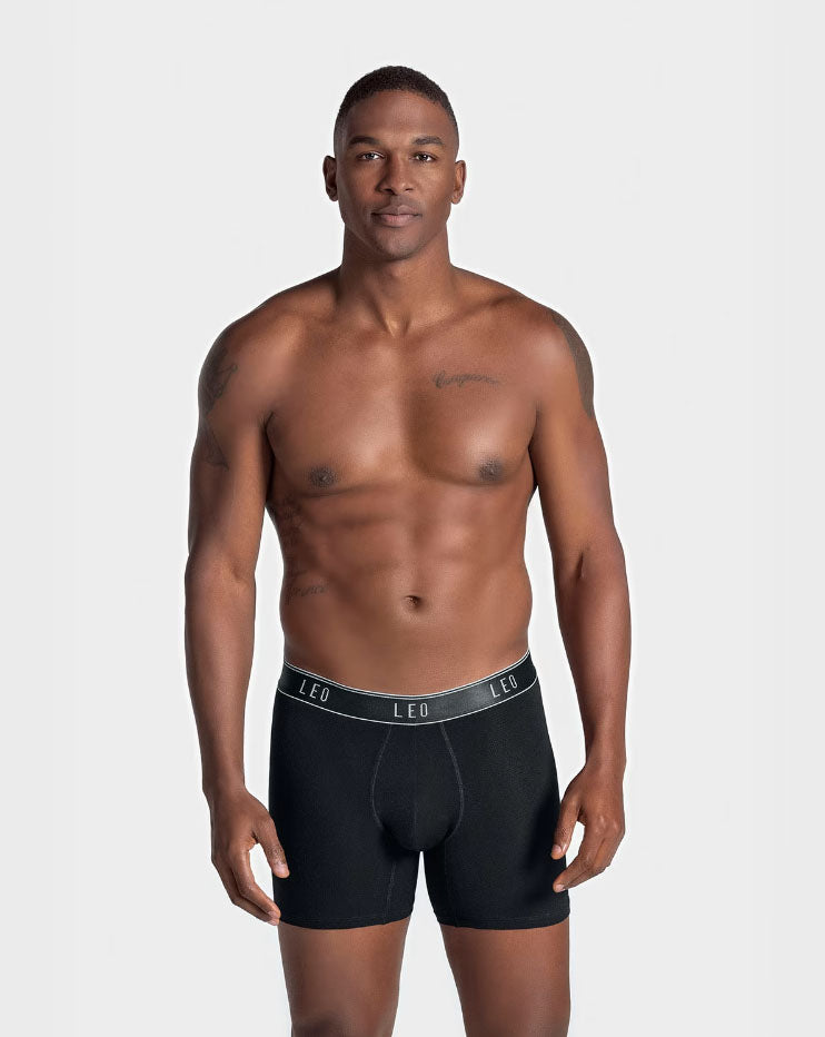 Leonisa Leo Ultra-Light Boxer Brief with Ergonomic Pouch - Black