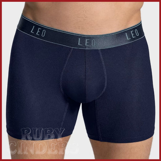 Leonisa Leo Ultra-Light Boxer Brief with Ergonomic Pouch - Dark Blue
