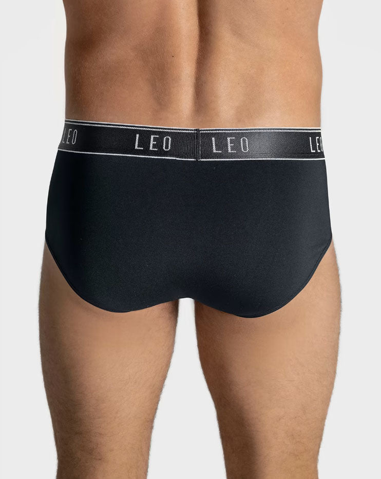 Leonisa Leo Microfiber Brief with Ergonomic Pouch - Black