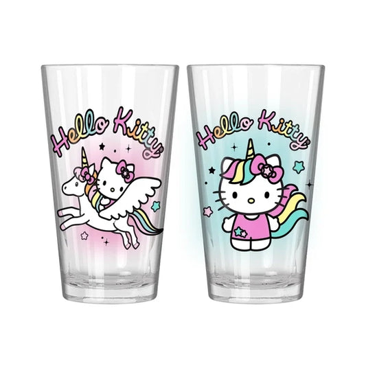 Hello Kitty Unicorn Star 2pc 16oz Pint Glass Set