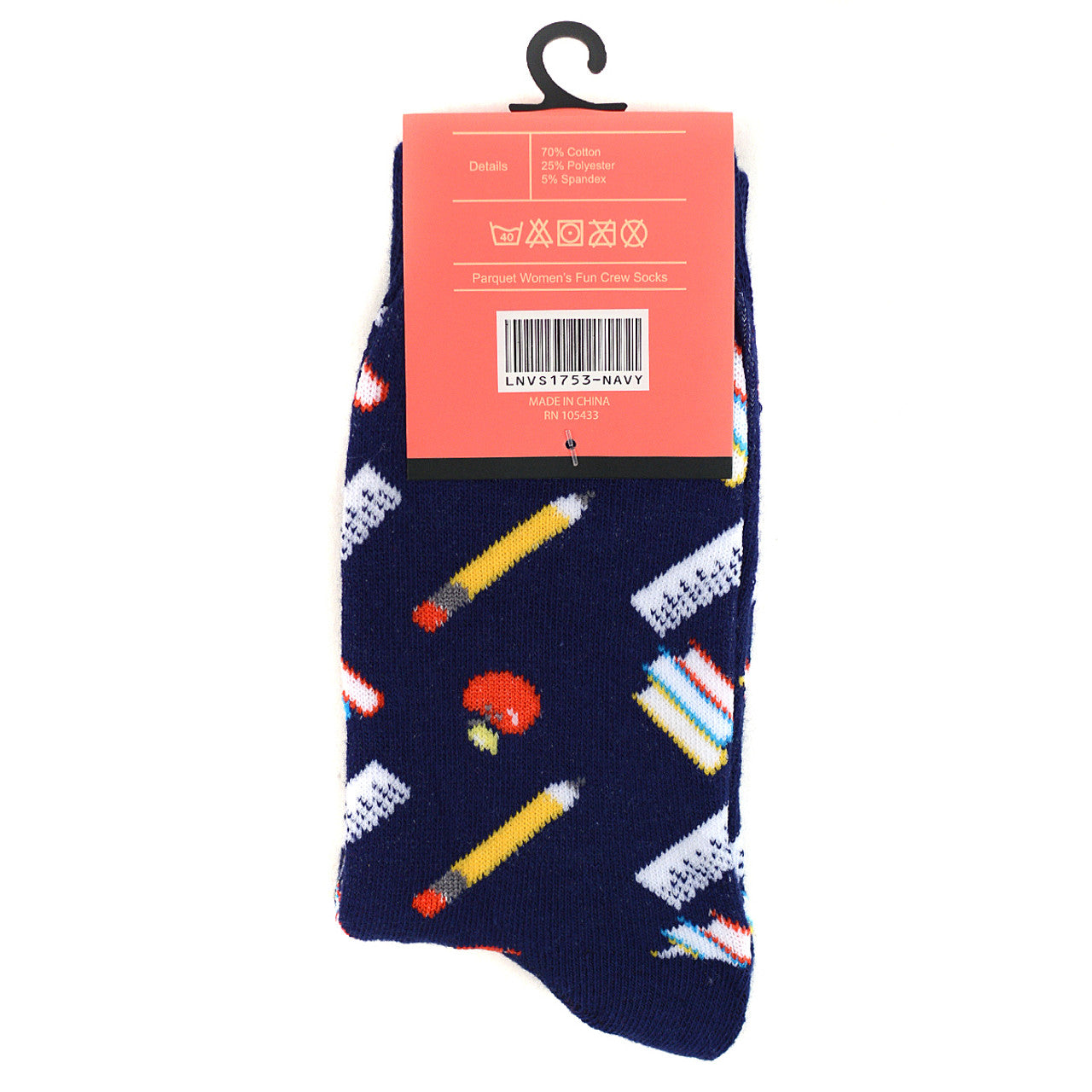 Parquet Women's School Supplies Novelty Socks - Blue
