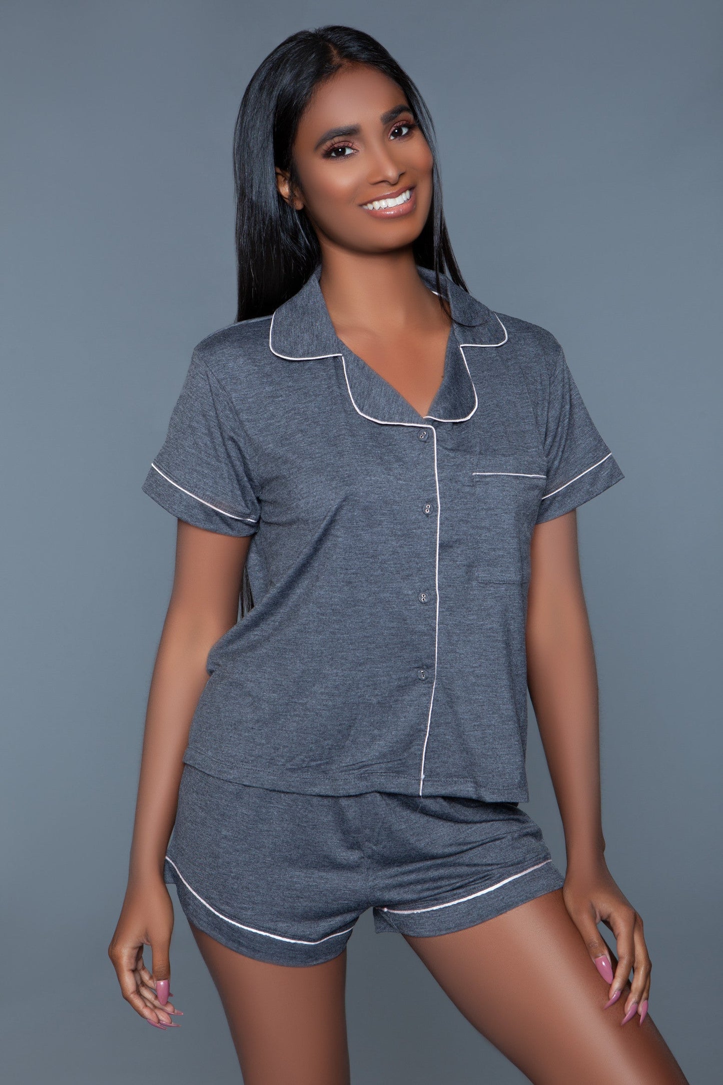 Be Wicked Riley Pajama Set - Grey - Asst. Sizes Available