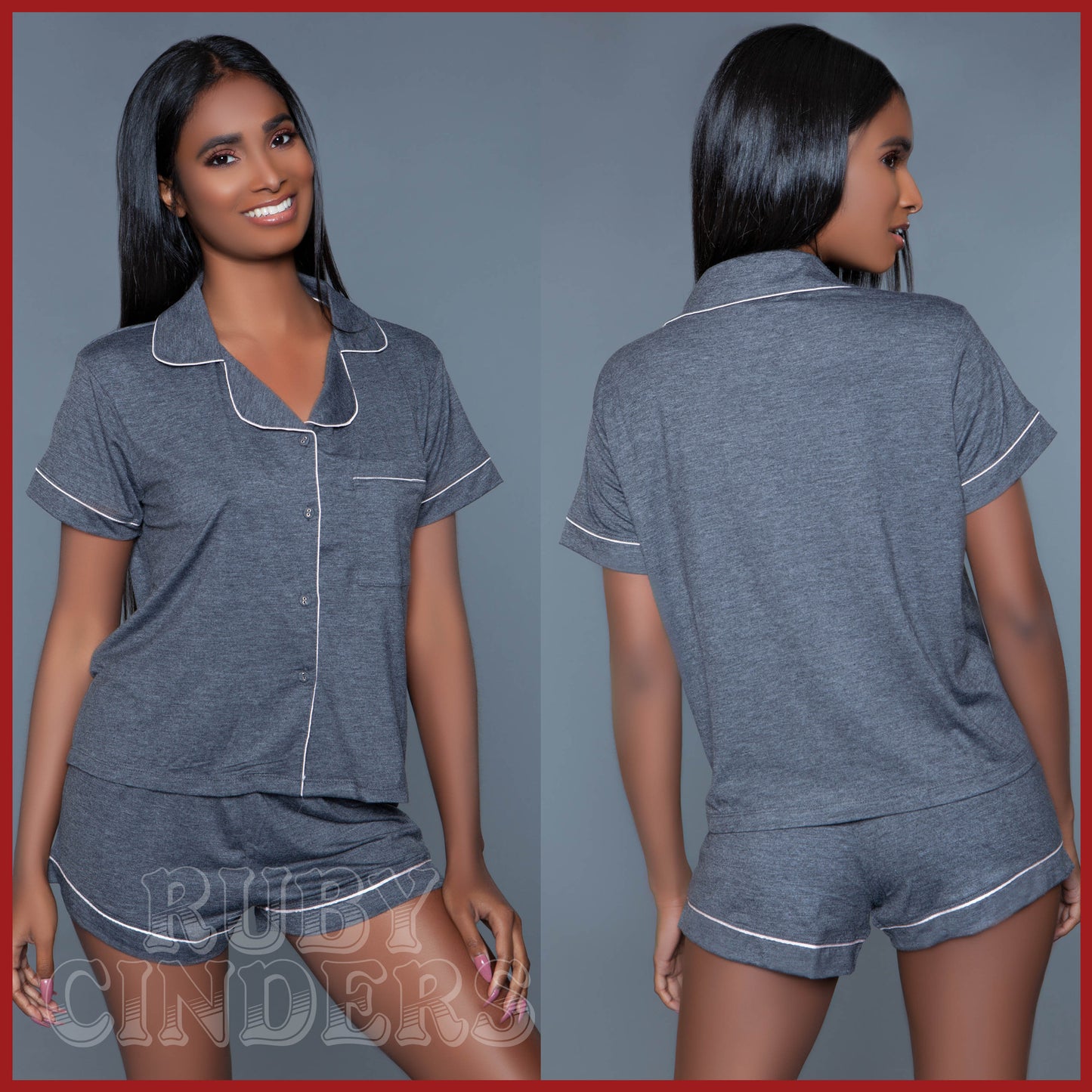 Be Wicked Riley Pajama Set - Grey - Asst. Sizes Available