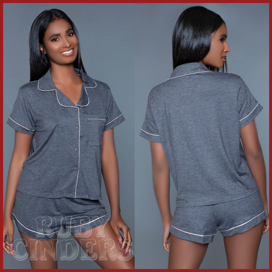 Be Wicked Riley Pajama Set - Grey - Asst. Sizes Available