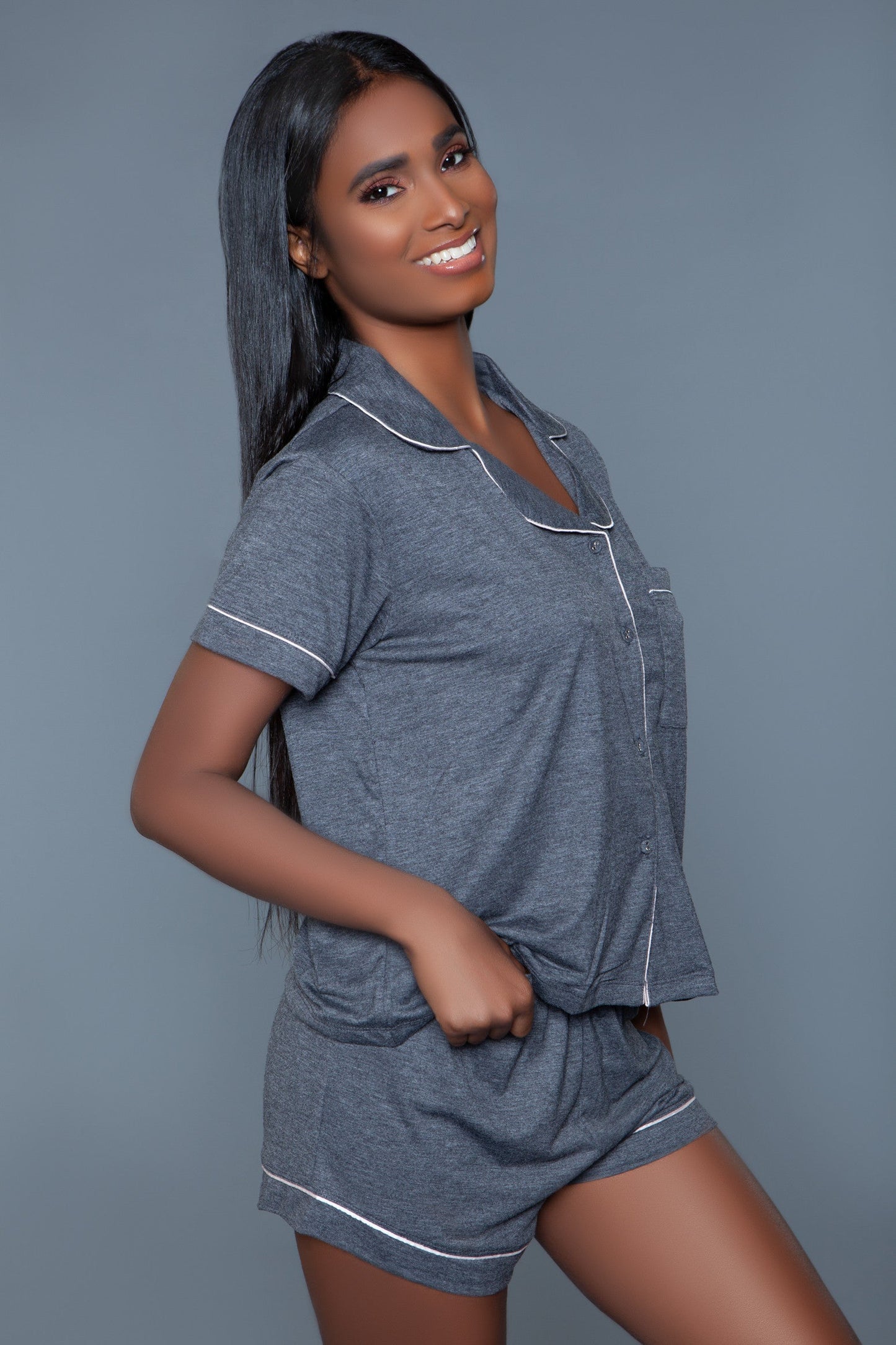 Be Wicked Riley Pajama Set - Grey - Asst. Sizes Available
