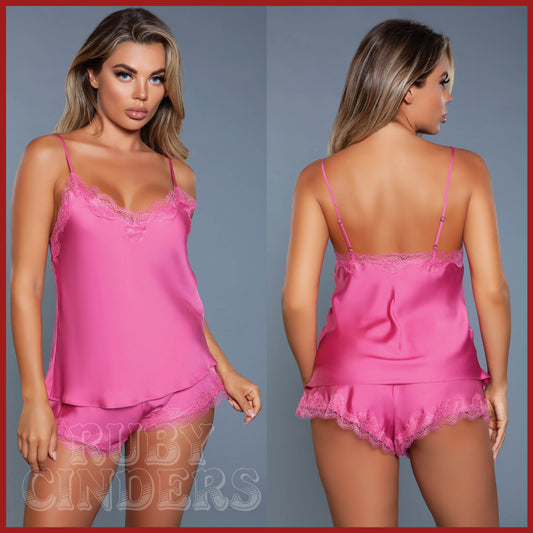 Be Wicked Bambi Cami Top & Shorts Set - Rose - CLEARANCE