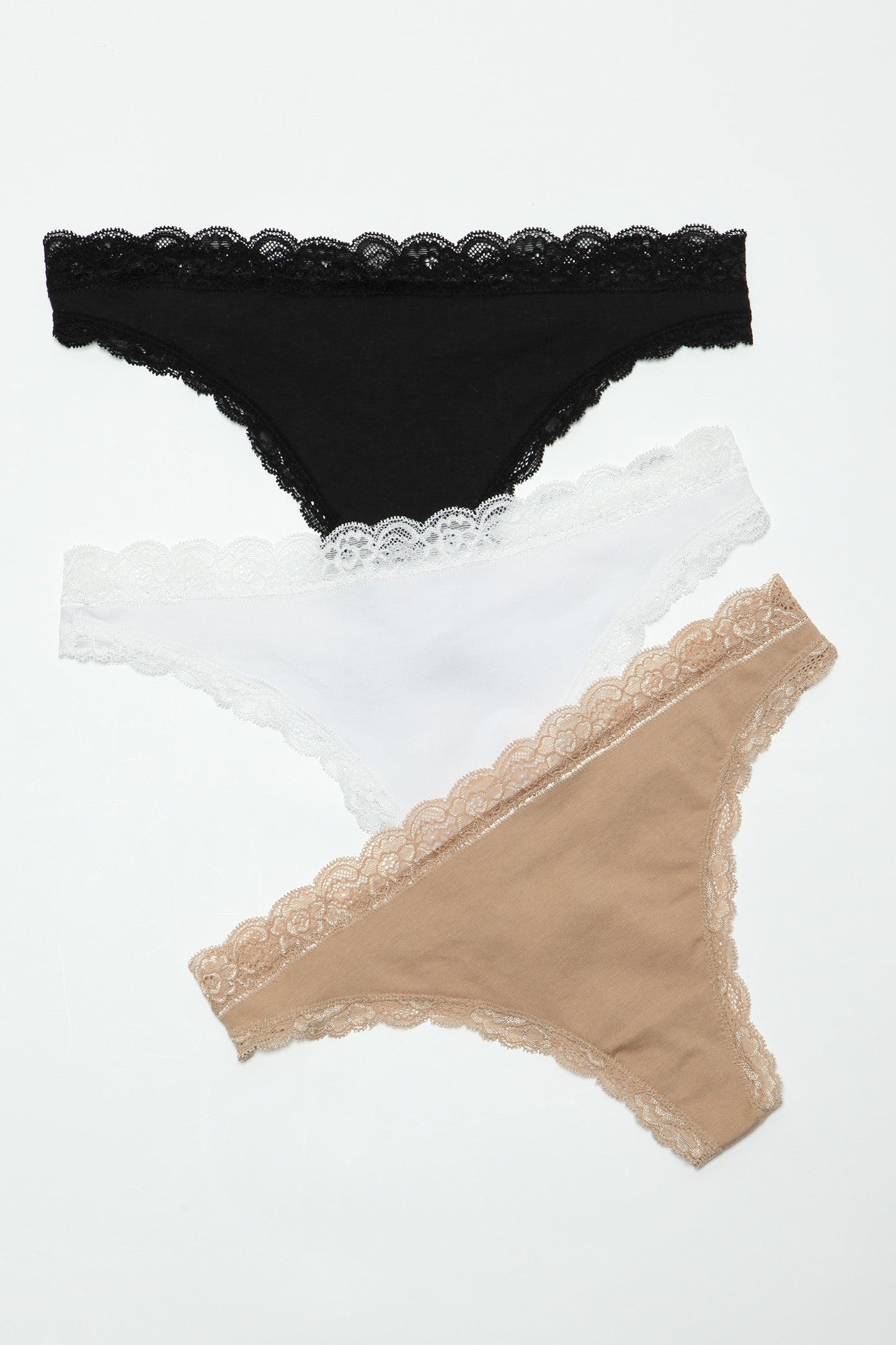 Mandy Thong 3-Pack - Black, White, Nude Asst. Sizes Available