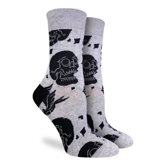 Good Luck Sock Women's Crew Socks - Skulls