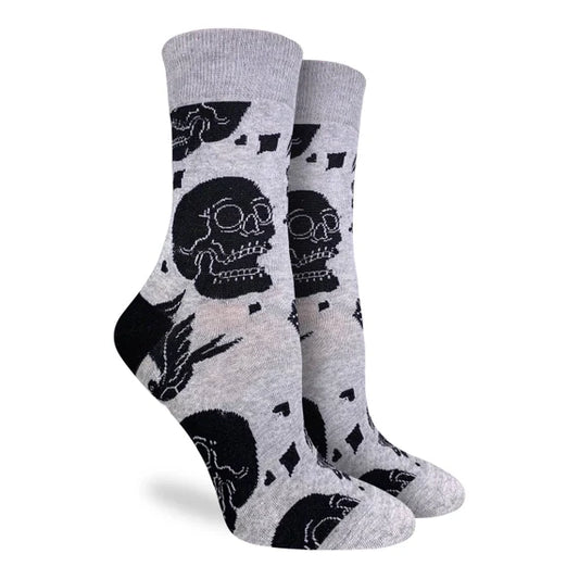 Good Luck Sock Women's Crew Socks - Skulls