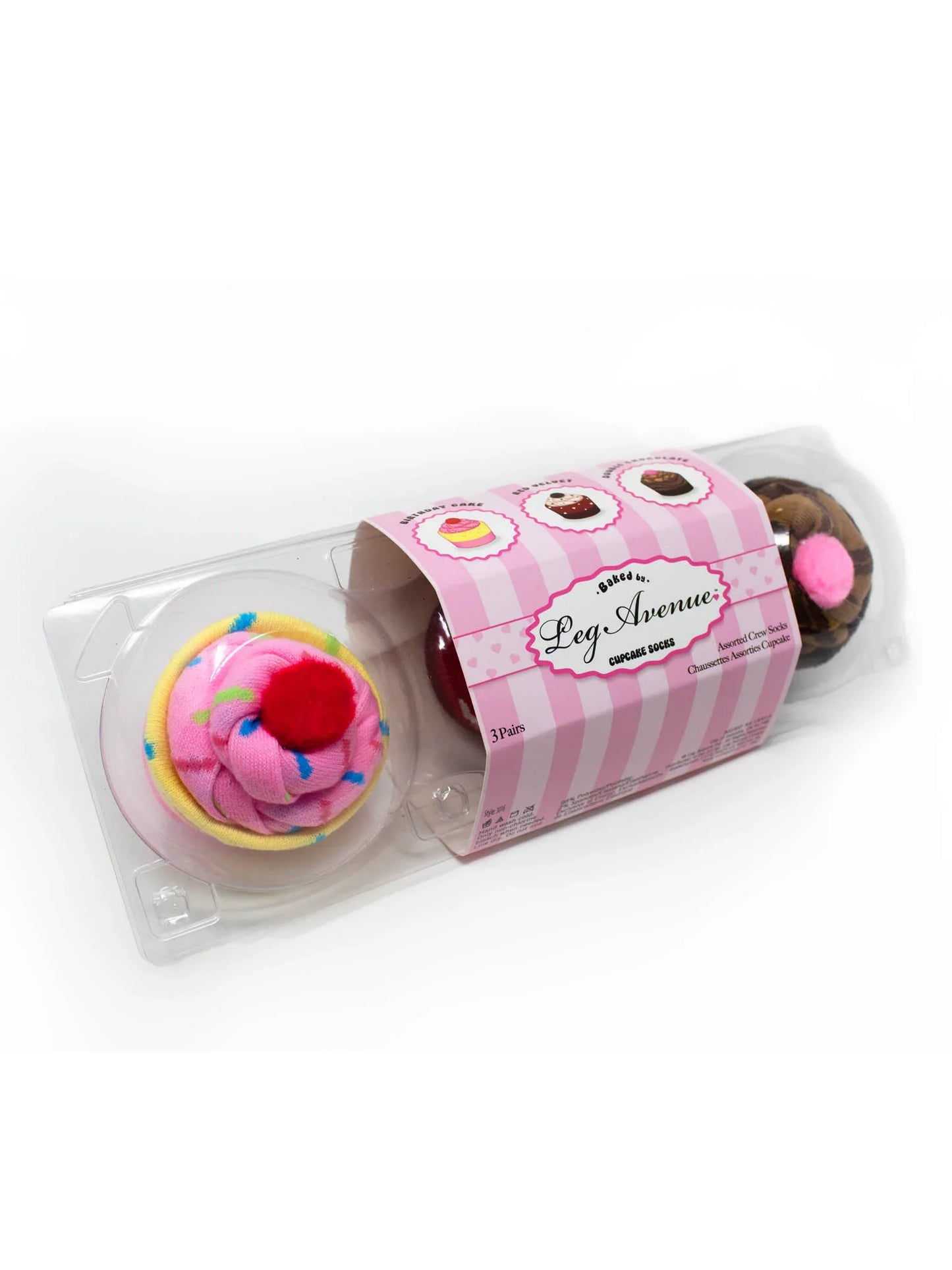 Leg Avenue Cupcake Socks Set 3pk
