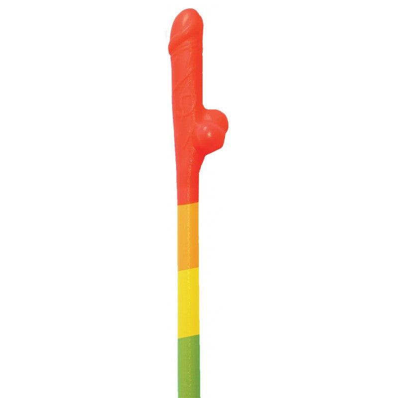 Hott Products Rainbow Pecker Straws 10 Each Per Pack