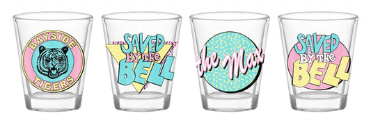 Saved By The Bell Retro Stickers - 4pc 1.5oz Shot Glass Set
