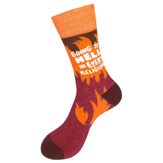 Funatic Going To Hell in Every Religion Socks - Unisex One Size