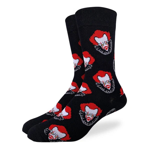 Good Luck Sock Men's Crew Socks - Scary Clown
