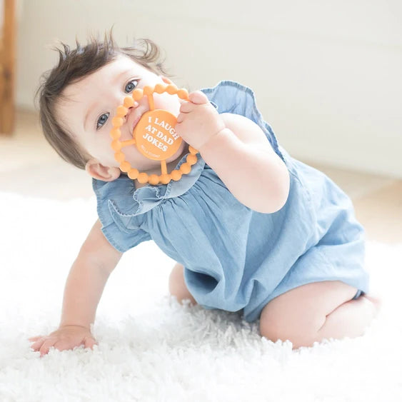 Bella Tunno I Laugh At Dad Jokes Silicone Happy Teether