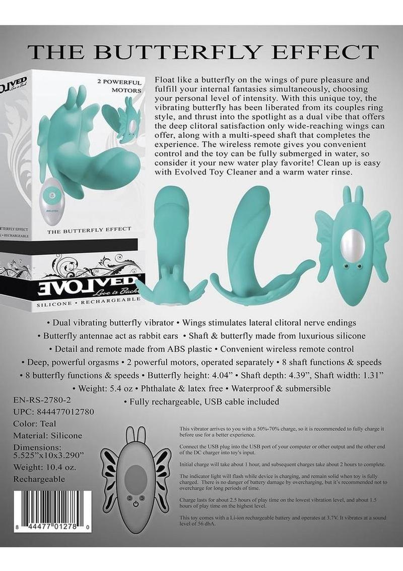 Evolved The Butterfly Effect Remote Dual Stimulator - Teal