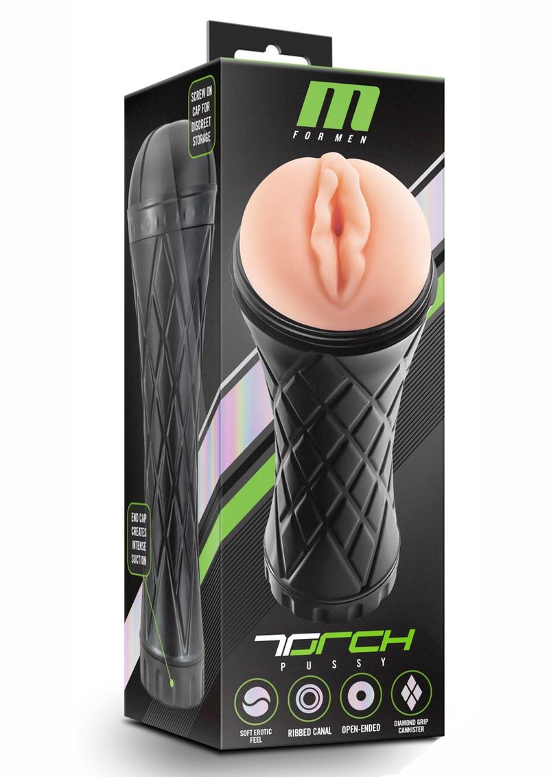 Blush Novelties M for Men The Torch Pussy Masturbator - Vanilla - CLEARANCE