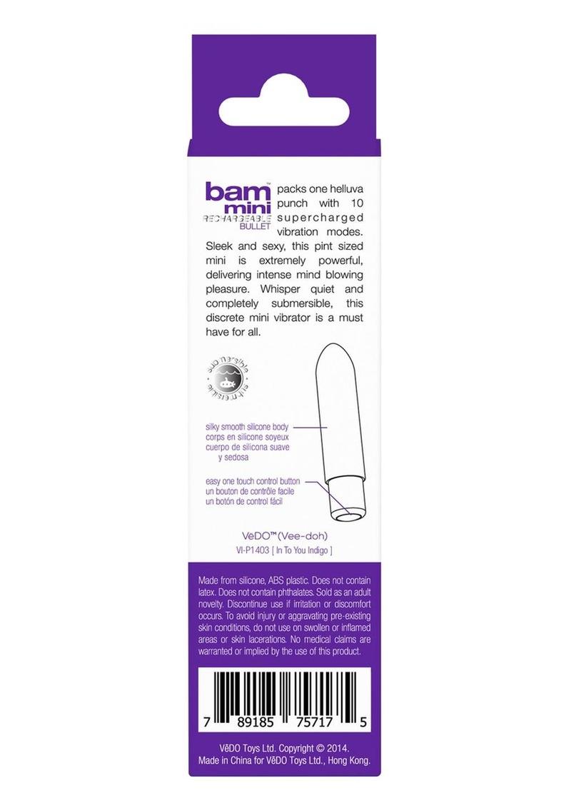 VeDO Bam Mini Rechargeable Silicone Bullet - Pick Your Color