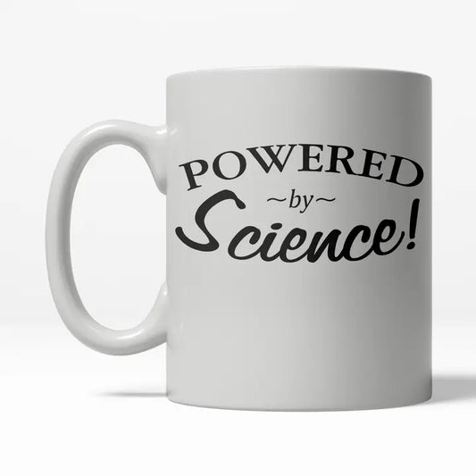 Powered By Science Mug 11oz CLEARANCE (LIGHT SKUFF MARKS)