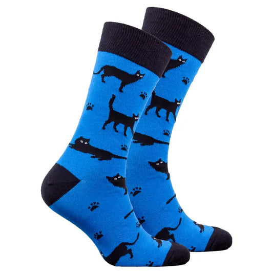 Socks N Socks Men's Shadow Cat Crew Socks