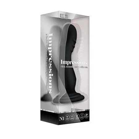 Blush Novelties Impressions N1 Silicone Vibrating Dildo 6.75in - Black