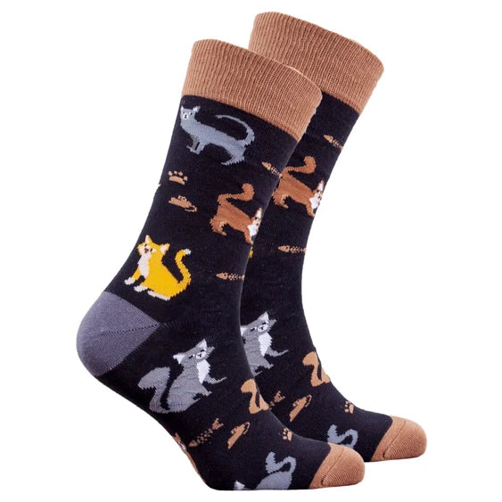 Socks N Socks Men's Kitty Crew Socks