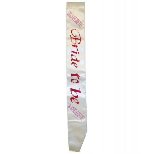 Bachelorette Bride to Be Sash Non-Flashing White