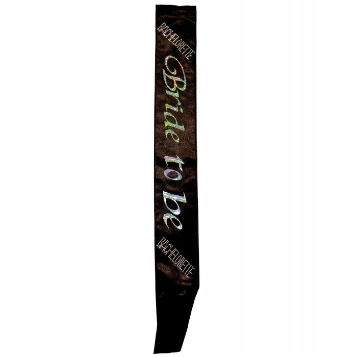 Bachelorette Bride to Be Sash Non-Flashing Black
