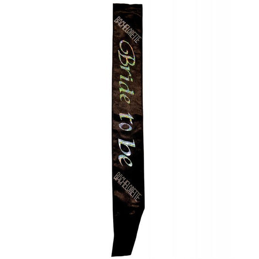 Bachelorette Bride to Be Sash Non-Flashing Black