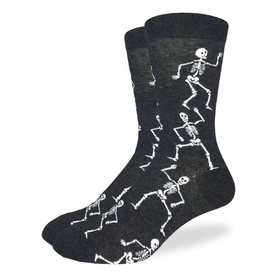 Good Luck Sock Men's Crew Socks - Dancing Skeleton