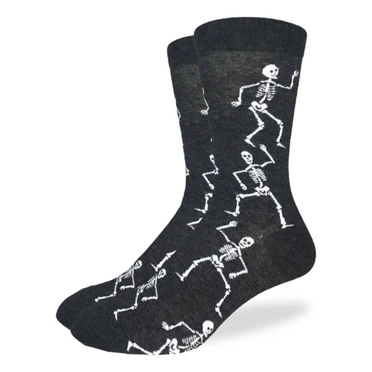 Good Luck Sock Men's Crew Socks - Dancing Skeleton