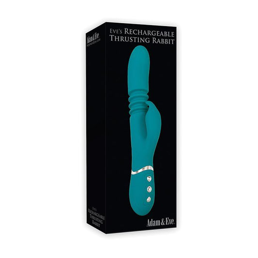 Eve's Rechargeable Silicone Thrusting Rabbit Vibrator - Green - CLEARANCE