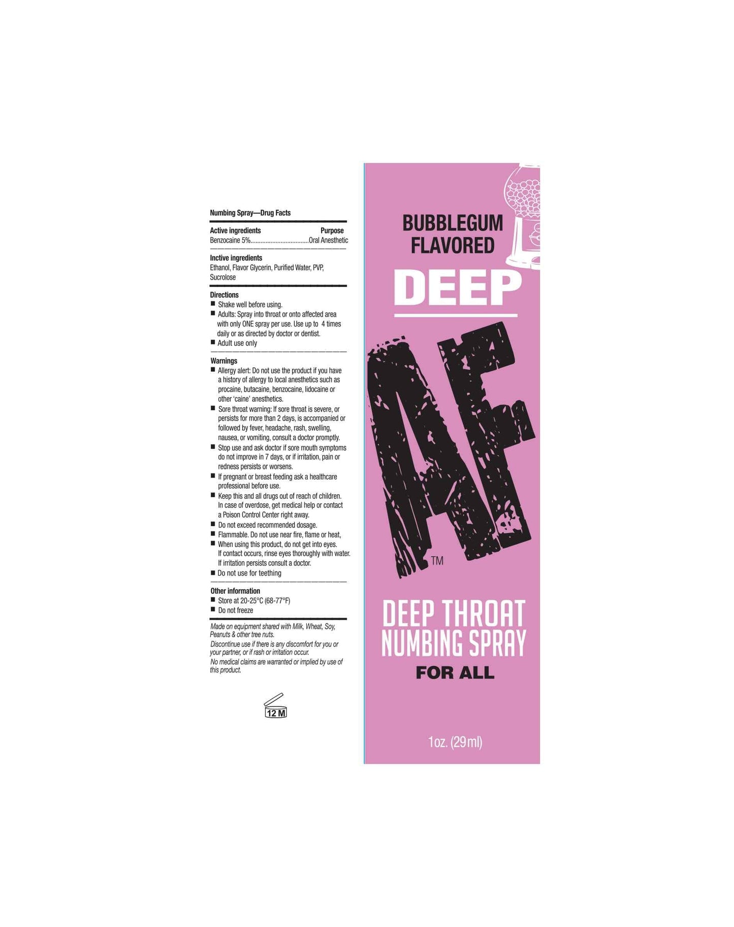 Deep AF Deep Throat Numbing Spray 1floz - Asst. Confection Flavors