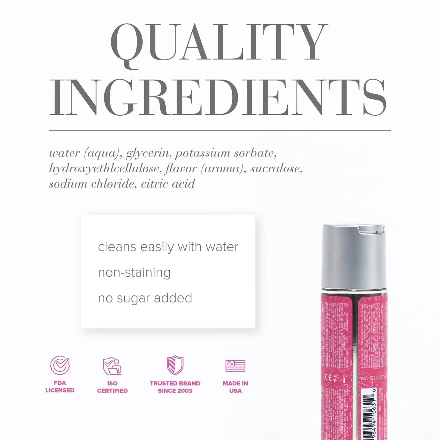 JO H2O Candy Shop Water-Based Flavored Lubricant Cotton Candy 2floz