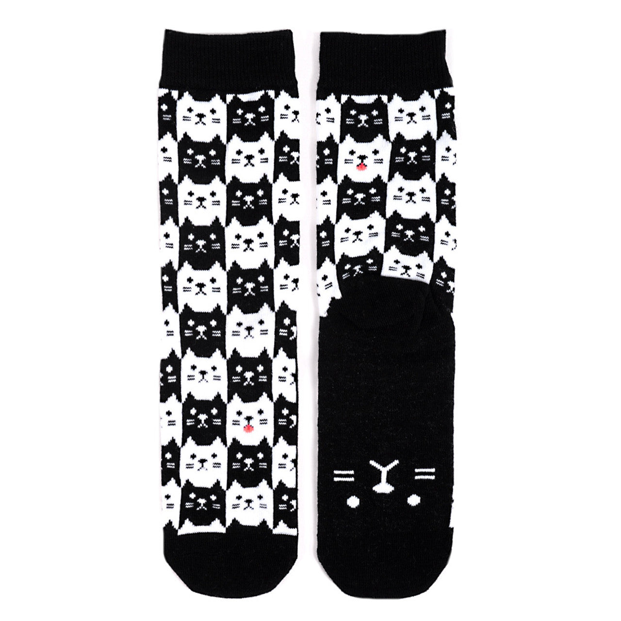 Parquet Women's Cat Novelty Socks - Black/White