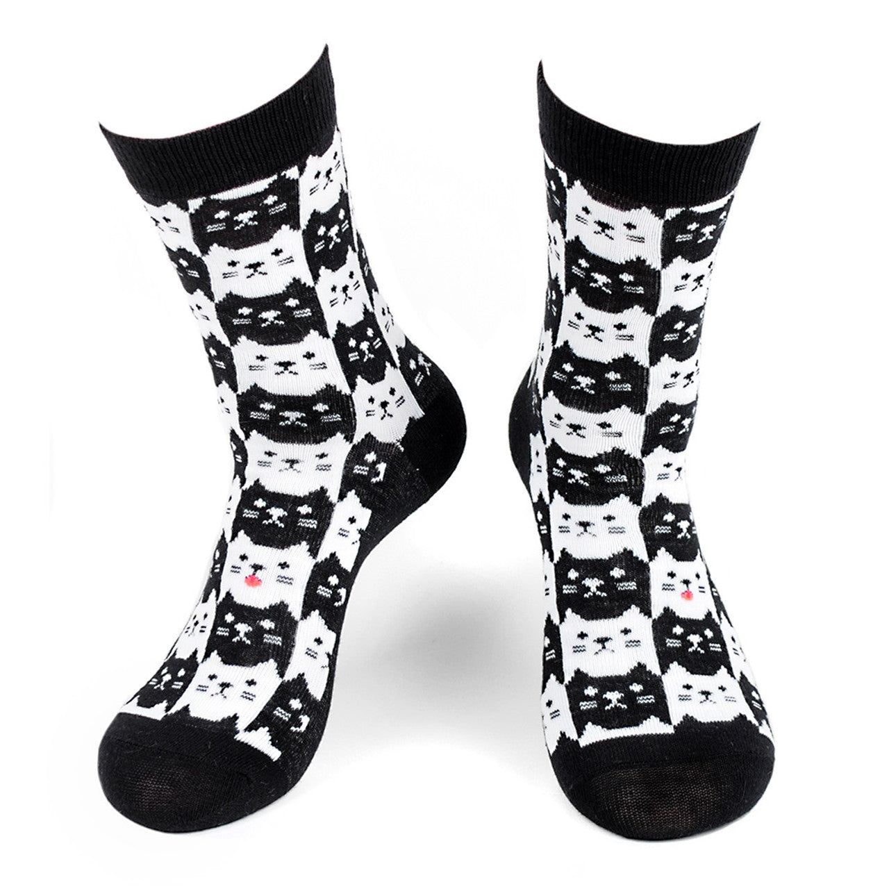 Parquet Women's Cat Novelty Socks - Black/White